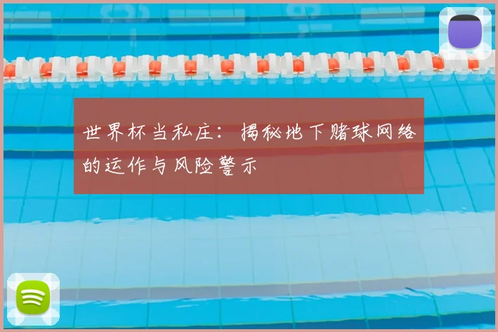 世界杯当私庄：揭秘地下赌球网络的运作与风险警示